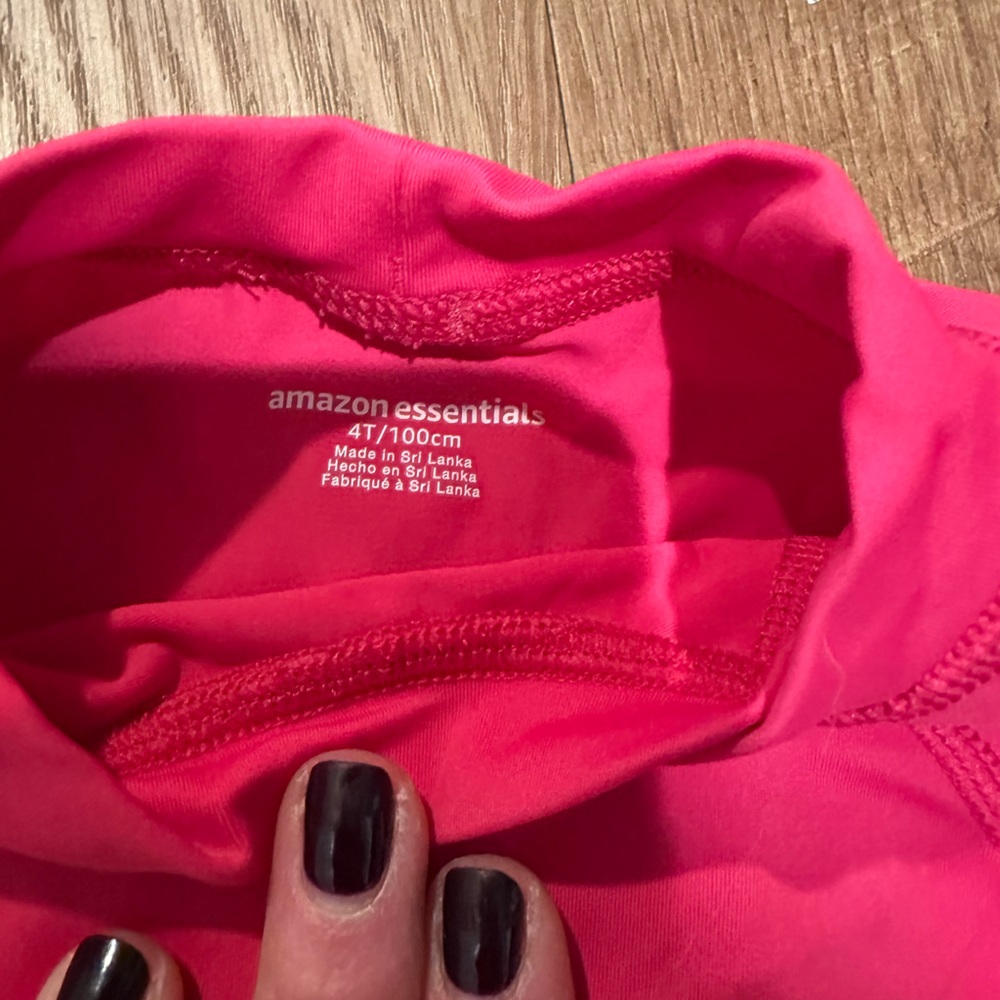 Amazon Essentials Hot Pink Rash Guard - Picture 3 of 3
